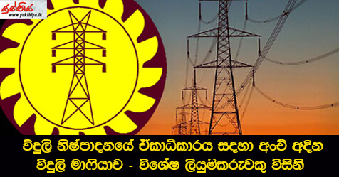 විදුලි නිෂ්පාදනයේ ඒකාධිකාරය සදහා අංචි අදින විදුලි මාෆියාව – විශේෂ ලියුම්කරුවකු විසිනි