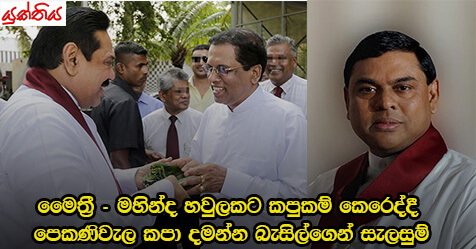 මෛත්‍රී – මහින්ද හවුලකට කපුකම් කෙරෙද්දී පෙකණිවැල කපා දමන්න බැසිල්ගෙන් සැලසුම්